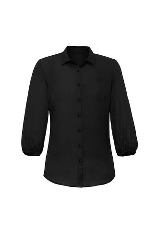 LADIES LUCY 3/4 SLEEVE BLOUSE-14  -BLACK