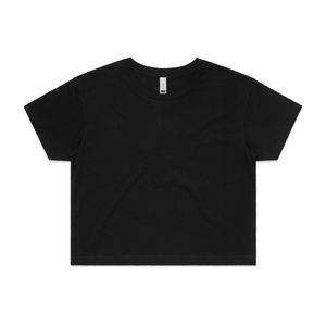 LADIES CROP TEE-L-BLACK