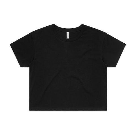 LADIES CROP TEE-L-BLACK