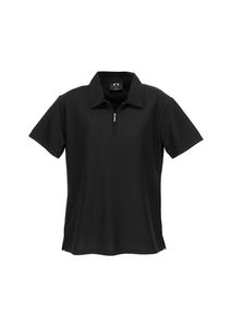 LADIES MICRO WAFFLE POLO                          -10 -BLACK