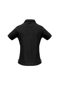 LADIES MICRO WAFFLE POLO                          -10 -BLACK