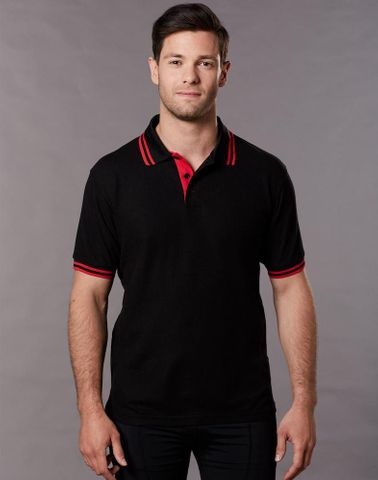 Grace Mens Truedry Polo                           -L  -WHITE/RED