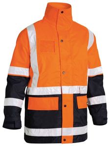 Bisley 5 In 1 Rain Jacket Taped  -2XL-ORANGE/NAVY