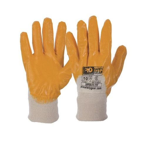 SUPER-LITE ORANGE NITRILE 3/4 DIPPED GLOVES -L/9