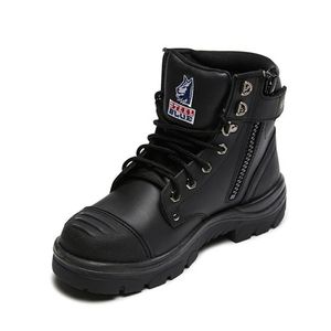 Steel Blue Argyle TPU Sole Zip Scuff Cap Boots             -9   -Black