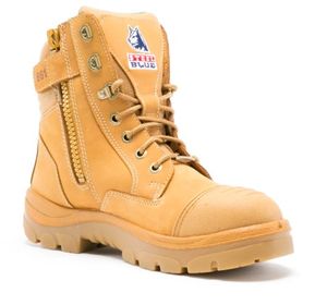 STEEL BLUE SOUTHERN CROSS ZIP TPU SOLE STEEL TOE SCUFF CAP BOOT