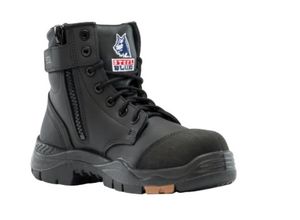 Steel Blue Argyle Zip TPU Sole Steel Toe Bump Cap Composite Boot-13  -Black