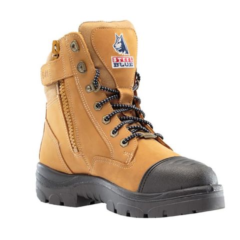 STEEL BLUE SOUTHERN CROSS ZIP TPU SOLE STEEL TOE GRAPHENE SCUFF CAP BOOT