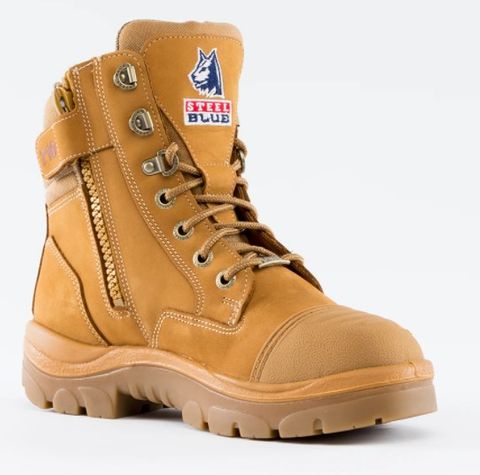 STEEL BLUE SOUTHERN CROSS LADIES ZIP STEEL TOE TPU SOLE SCUFF CAP SAFETY BOOT-9   -Wheat