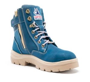 STEEL BLUE SOUTHERN CROSS LADIES ZIP STEEL TOE TPU SOLE SAFETY BOOT
