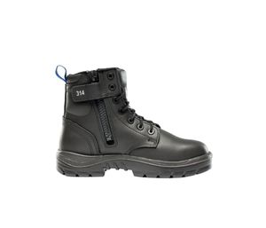STEEL BLUE ARGYLE EH ZIP NITRILE SOLE CAUSTIC SAFETY BOOT