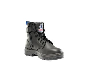 STEEL BLUE ARGYLE EH ZIP NITRILE SOLE CAUSTIC SAFETY BOOT-10-Black