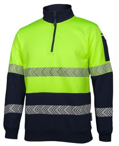 JB's HV 1/2 ZIP SEGMENTED TAPE FLEECY    -2XL-LIME/NAVY