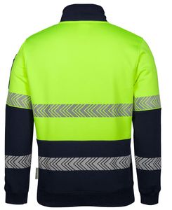 JB's HV 1/2 ZIP SEGMENTED TAPE FLEECY    -2XL-LIME/NAVY