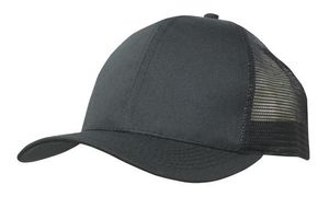 Breathable Poly Twill with Mesh Back Cap-one size-BLACK