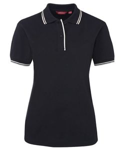 JB'S LADIES CONTRAST POLO          -12 -NAVY/WHITE