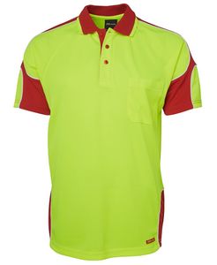 JB's HV 4602.1 S/S ARM PANEL POLO  -2XL-LIME/RED