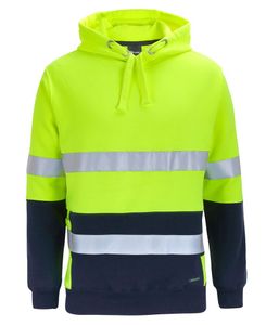 JB's HV D+N 330G PULL OVER HOODIE-L-LIME/NAVY