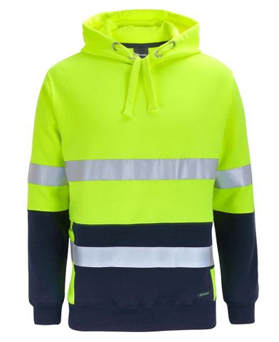 JB's HV D+N 330G PULL OVER HOODIE-L-LIME/NAVY