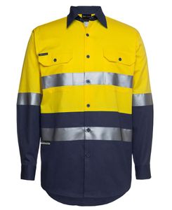 JB's HV (D+N) L/S 150G W/SHIRT-6/7XL-YELLOW/NAVY