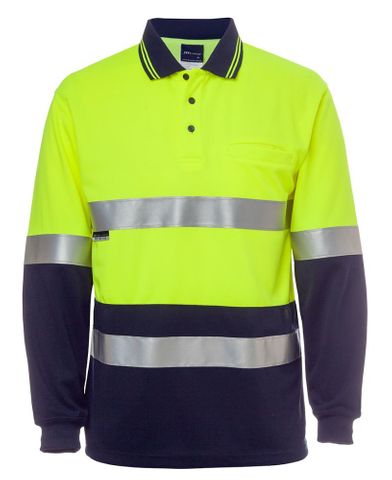 JB's HI VIS L/S (D+N) COTTON BACK POLO