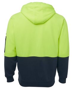 JB's HV FULL ZIP FLEECY HOODIE-L-LIME/NAVY