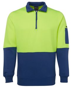 JB's HV 1/2 ZIP FLEECY-2XL-LIME/BLACK