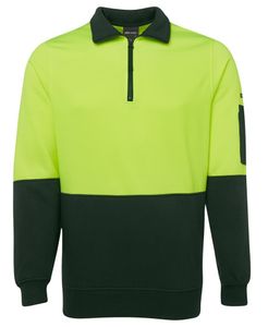 JB's HV 1/2 ZIP FLEECY-2XL-LIME/BLACK