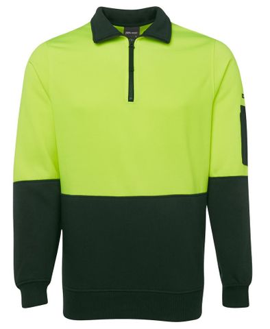 JB's HV 1/2 ZIP FLEECY-2XL-LIME/BLACK