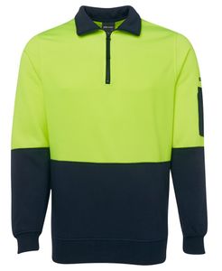 JB's HV 1/2 ZIP FLEECY-2XL-LIME/BLACK