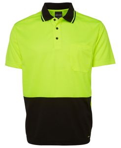 JB's HV 4602.1 NON CUFF TRAD POLO-3XL-LIME/BLACK