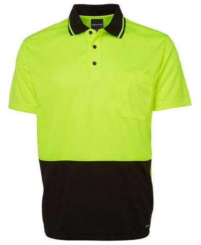 JB's HV 4602.1 NON CUFF TRAD POLO-3XL-LIME/BLACK