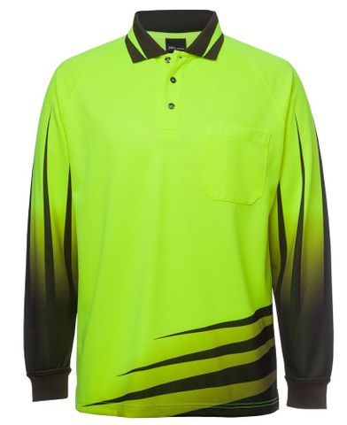 JB'S HV 4602.1 L/S RIPPA SUB POLO  -2XL-LIME/BLACK