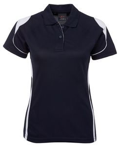 JB's PDM LADIES BELL POLO-10-BLACK/CHARCOAL