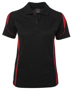 JB's PDM LADIES BELL POLO-10-BLACK/CHARCOAL