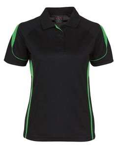 JB's PDM LADIES BELL POLO-10-BLACK/CHARCOAL