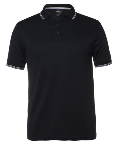 JB's JACQUARD CONTRAST S/S POLO    -M  -NAVY/WHITE