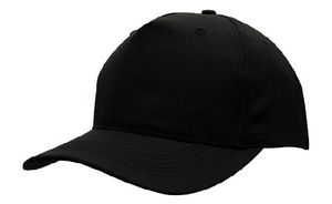 Breathable Poly Twill 5 Panel Cap-one size-BLACK