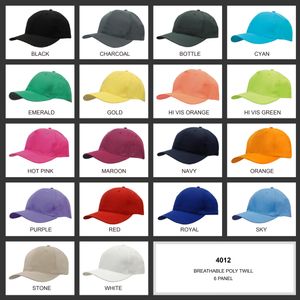 Breathable Poly Twill 6 Panel cap