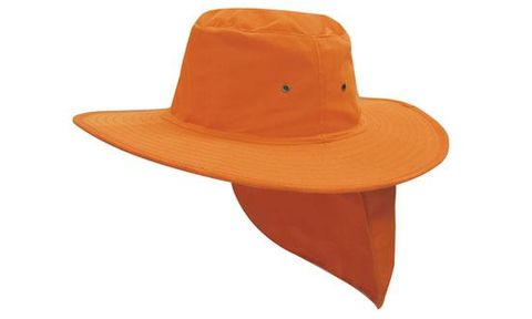 Canvas Sun Hat-Large-Fluro Orange