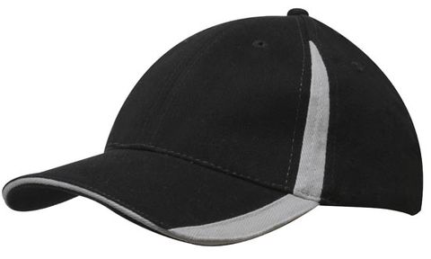 Brushed Heavy Cotton Cap with Inserts on the Peak & Crown-one size-NAVY/WHITE