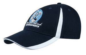 Brushed Heavy Cotton Cap with Inserts on the Peak & Crown-one size-NAVY/WHITE