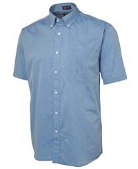 JB's S/S Chambray Shirt  -L  -LT BLUE