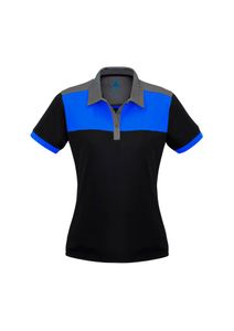 Charger Ladies Polo                                -10 -BLACK/ROYAL/GREY