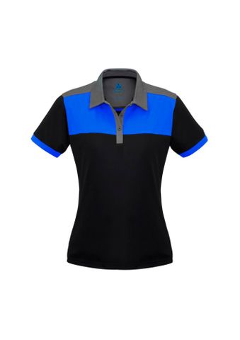 Charger Ladies Polo                                -10 -BLACK/ROYAL/GREY