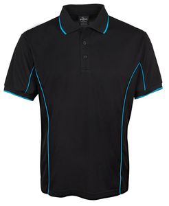 JB's PIPING S/S POLO               -2XL-BLACK/AQUA