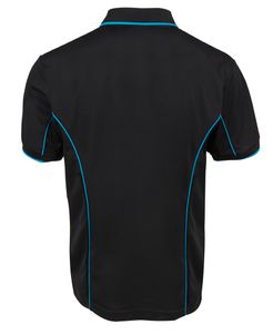 JB's PIPING S/S POLO               -2XL-BLACK/AQUA