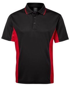 JB's PODIUM C/TRAST POLO-2XL-BLACK/RED