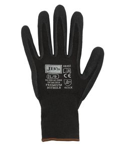 JB'S PREMIUM BLACK NITRILE GLOVE-L/9 (12 PACK)