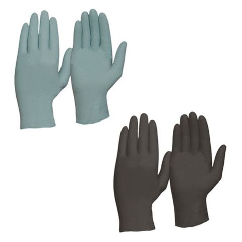 NITRILE POWDER FREE DISPOSABLE GLOVES-BOX OF 100-M-BLACK